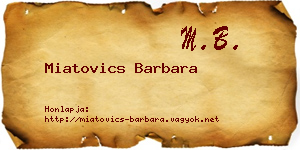 Miatovics Barbara névjegykártya